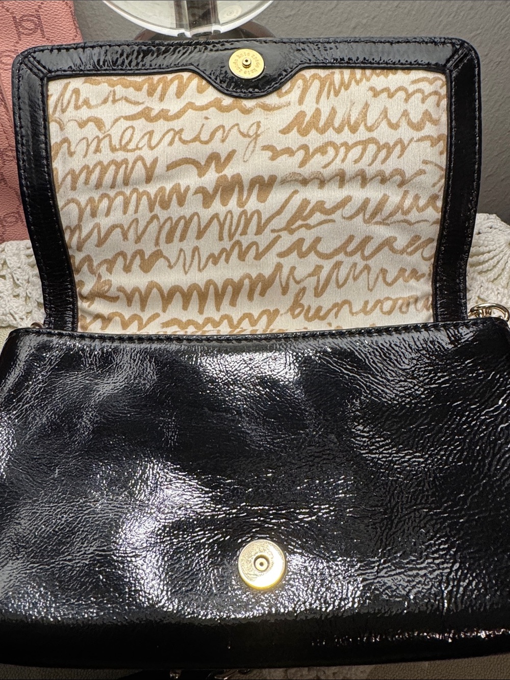 kate spade Flicker Monette Black Patent Leather Shoulder Bag - Picture 9 of 14